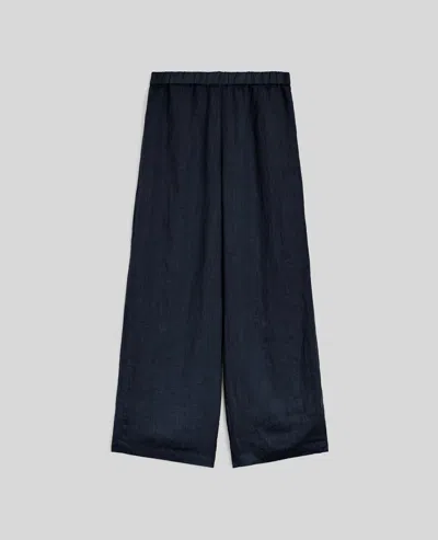 Aspesi Linen Trousers In Blue