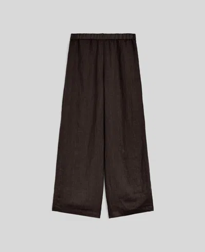 Aspesi Linen Trousers In Brown