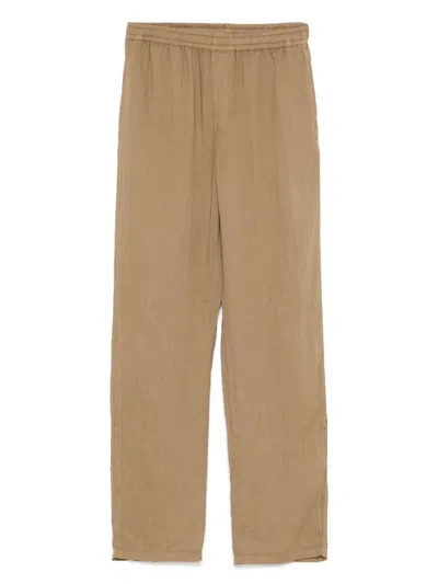 Aspesi Linen Trousers In Brown