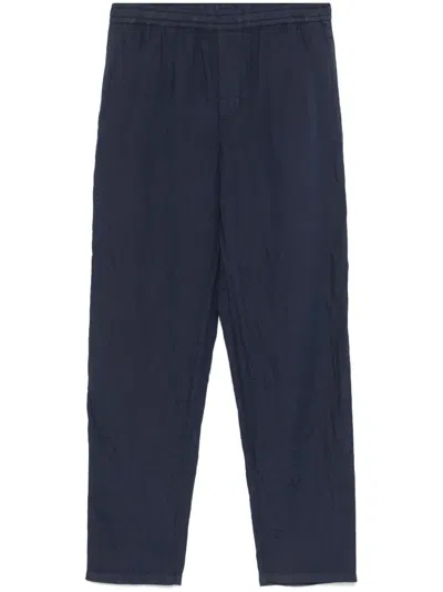 Aspesi Linen Trousers In Blue