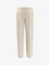 Aspesi Drawstring Linen Pants In Neutral