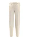 Aspesi Drawstring Linen Pants In Sand
