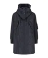 Aspesi Hooded Jacket With Arm Pocket And Drawstring In Black
