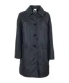 Aspesi Long Coat With Classic Collar In Blue