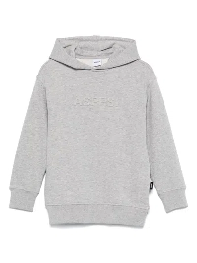 Aspesi Kids' Logo-embossed Hoodie In Grey