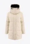 Aspesi Logo Patch Down Jacket In Neutral