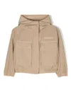Aspesi Logo-patch Hooded Jacket In Neutrals
