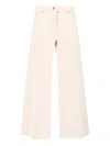 Aspesi High-waisted Wide-leg Pants With Belt Loops And Seam Details In Neutral