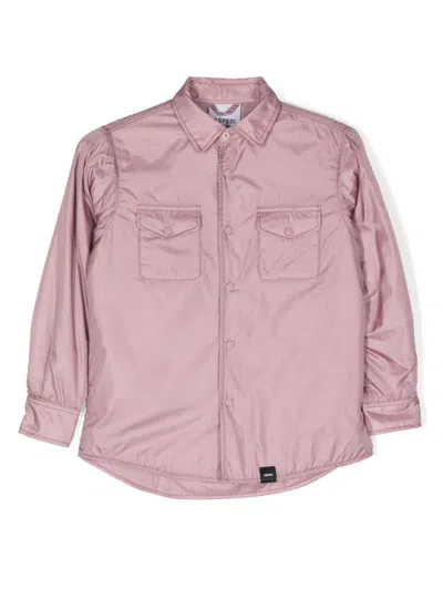 Aspesi Kids' Logo-patch Shirt Jacket In Pink