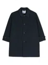 Aspesi Poplin Trench Coat In Blue