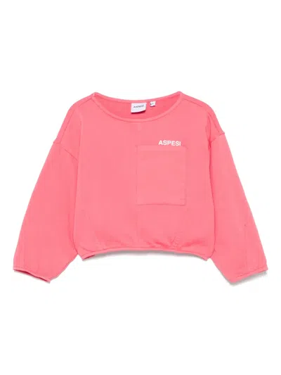 Aspesi Kids' Logo-print Sweatshirt In Pink