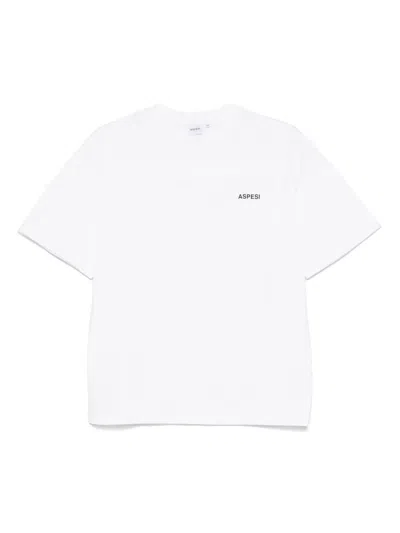 Aspesi Kids' Logo-print T-shirt In White