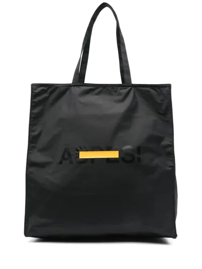 Aspesi Logo-print Tote Bag In Black