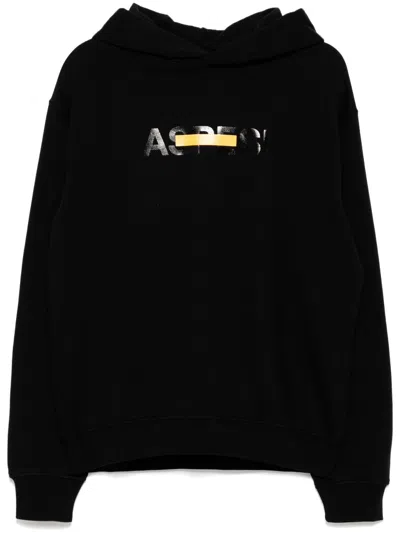 Aspesi Logo-printed Hoodie In 黑色