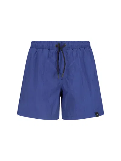 Aspesi Logo Swimsuit In Blue