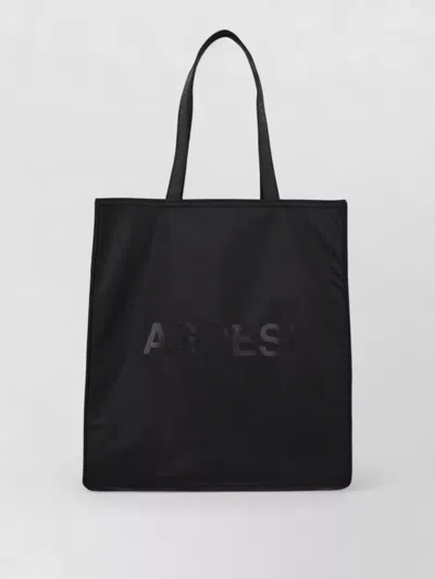 Aspesi Logo Tote Bag Dual Handles Design In Black
