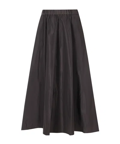 Aspesi Elasticated-waistband Flared Midi Skirt In Gray