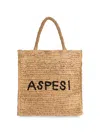 Aspesi Logo-embroidered Tote Bag In Brown