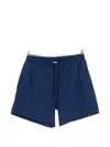 Aspesi Logo-patch Drawstring Swim Shorts In Blue