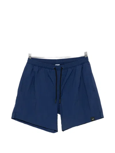 Aspesi Logo-patch Drawstring Swim Shorts In Blue