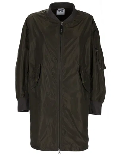 Aspesi Neutrals Smooth Shiny Finish Bomber Jacket In Black