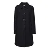 Aspesi Classic Collar Single Breasted Coat In Black