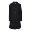 Aspesi Classic Collar Single Breasted Coat In Black