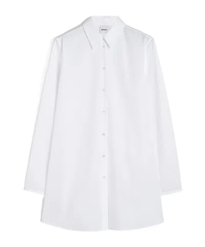 Aspesi Long Cotton Poplin Shirt In White