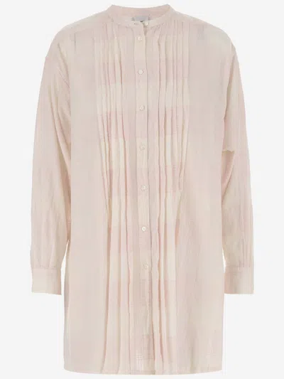 Aspesi Long Cotton Shirt In Pink