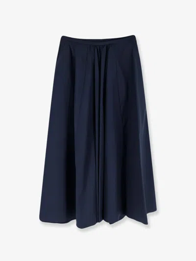 Aspesi Long Cotton Skirt In Blue