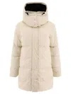Aspesi Long Hooded Coat With Down And Feather Padding In Neutral