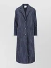 Aspesi Long Length Jacket Notched Lapels In Blue