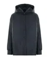Aspesi Long Sleeve Button-down Hoodie In Black