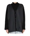 Aspesi Knitwear Cardigan With Padded Front Panel In Black