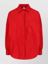 Aspesi Long Sleeve Collared Top Chest Pocket In Red