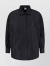 Aspesi Timeless Black Shirt With Pointed Collar And Curved Hemline In Black