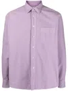 Aspesi Collared Buttoned Shirt In Violett