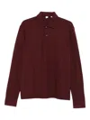 Aspesi Long-sleeve Polo Shirt In Burgundy