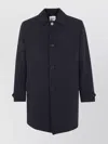 Aspesi Long Sleeve Raincoat Featuring Side Pockets In Black