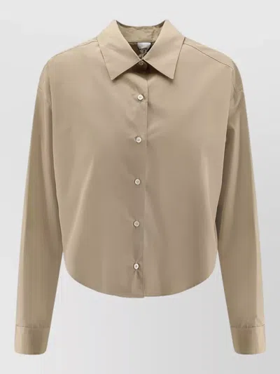 Aspesi Long Sleeve Shirt Button Cuffs Collar In Brown
