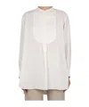 Aspesi Loose Fit Lightweight Mandarin Collar Tunic Shirt In Ivory