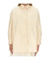 Aspesi Oversize Lightweight Collared Button-down Shirt In Ivory