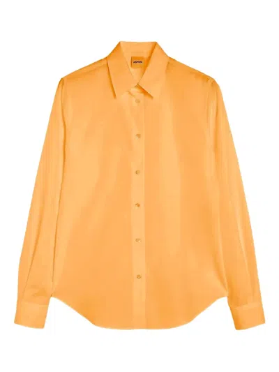 Aspesi Long-sleeve Shirt In Orange