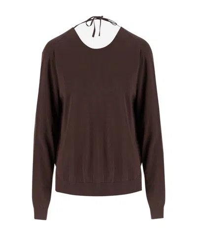 Aspesi Long Sleeve Sweater In Brown