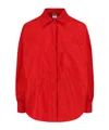 Aspesi Long Sleeve Collared Top Chest Pocket In Red