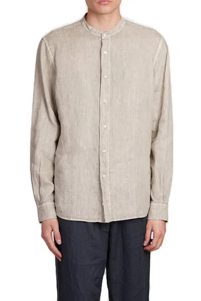 Aspesi Long Sleeved Buttoned Shirt In Beige