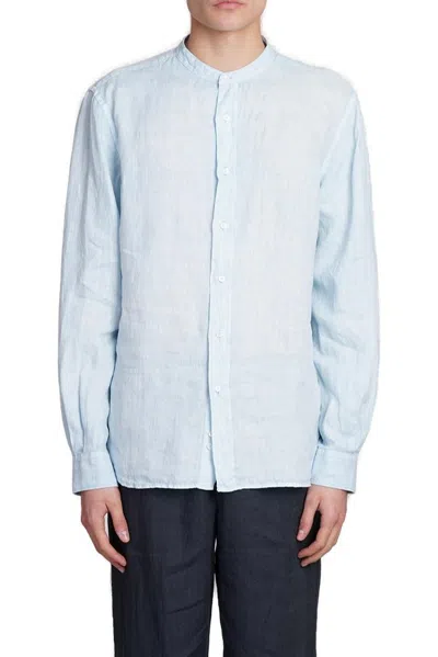 Aspesi Chest Pocket Long-sleeved Shirt In Blue