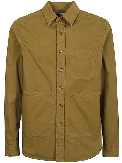Aspesi Long Sleeved Buttoned Shirt In Brown