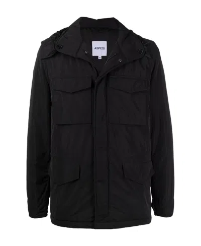 Aspesi Long-sleeved Casual Jacket In Black