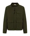 Aspesi Cotton Jacket With Zip And Corduroy Collar In Black